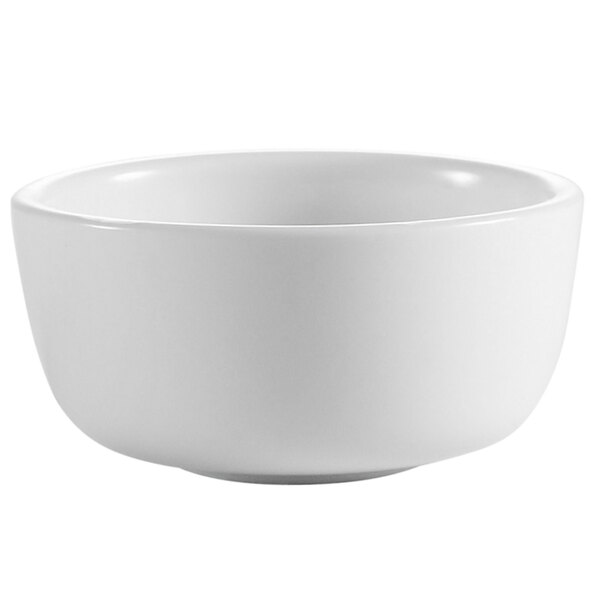 A CAC white china bowl with a rolled edge.