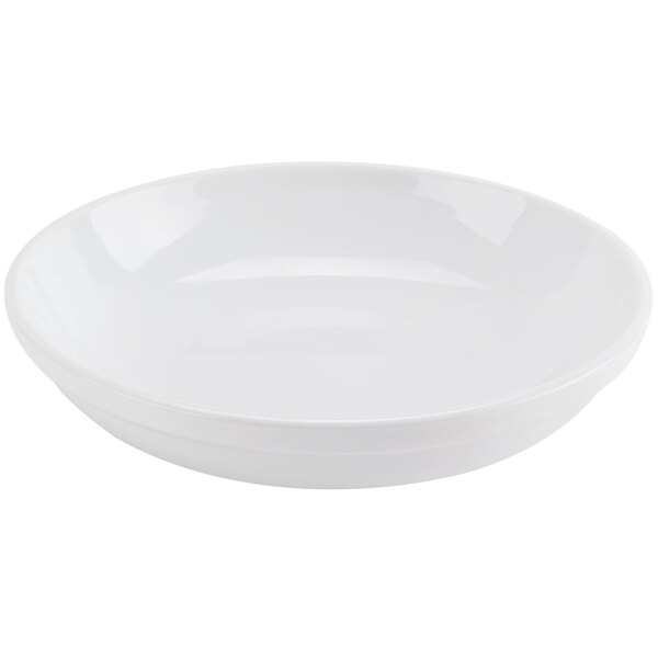 A case of 24 CAC Super Bright White Porcelain Salad Bowls with rolled edge.