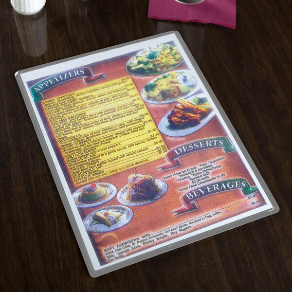 A Menu Solutions Hamilton menu board on a table.