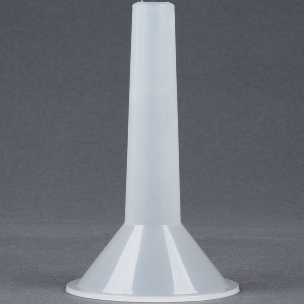 A white plastic funnel attachment.