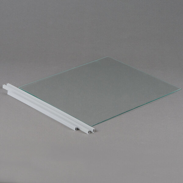 A clear glass front panel with a white edge.