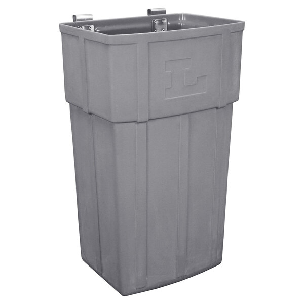 A grey rectangular Lakeside jumbo waste box with a logo.
