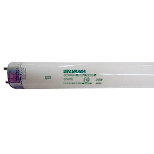 A white fluorescent tube with green text that says "True 801156"