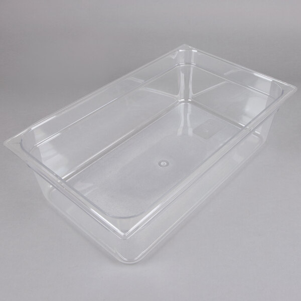 A clear plastic insert pan with a lid in a clear plastic container.