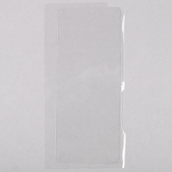 A clear plastic sheet with a white background.