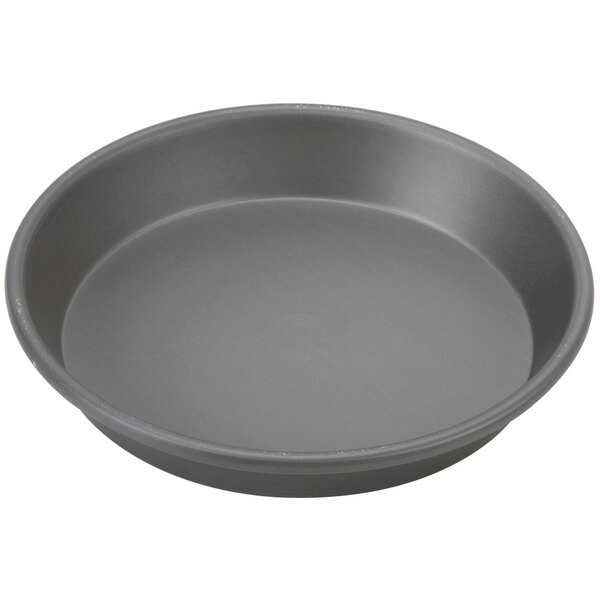 An American Metalcraft tapered deep dish pizza pan with a white background.