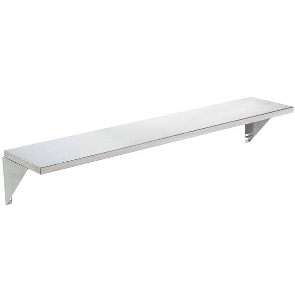 An Advance Tabco stainless steel flat tray slide with fixed brackets on a white background.