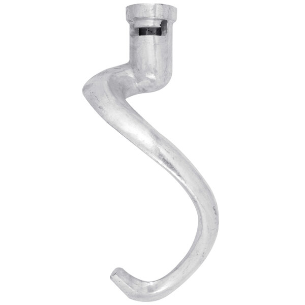 A curved metal dough hook for an Avantco mixer on a white background.