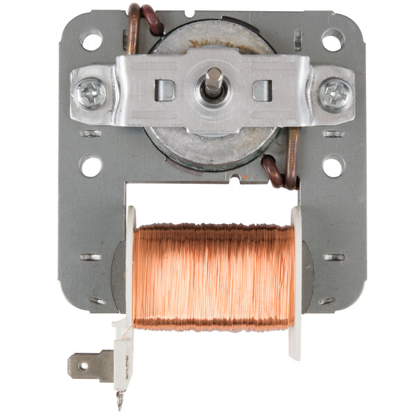 A Solwave fan motor with a copper wire attached.