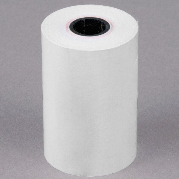 A white Point Plus thermal paper roll with a black core.