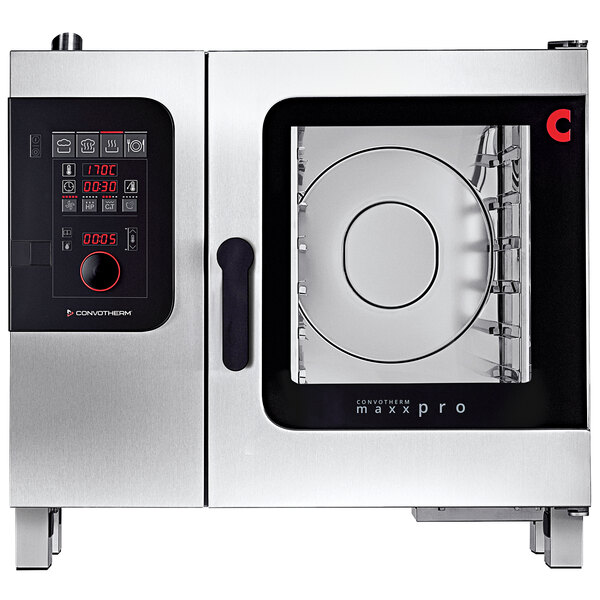A Convotherm Maxx Pro stainless steel electric combi oven with easyDial controls and a digital display.