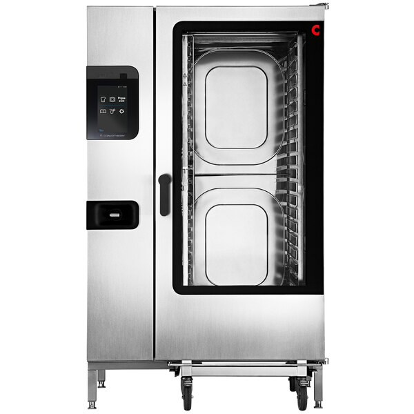 A large stainless steel Convotherm commercial oven with two doors.