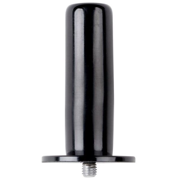 A black cylindrical handle grip with a screw on the end.