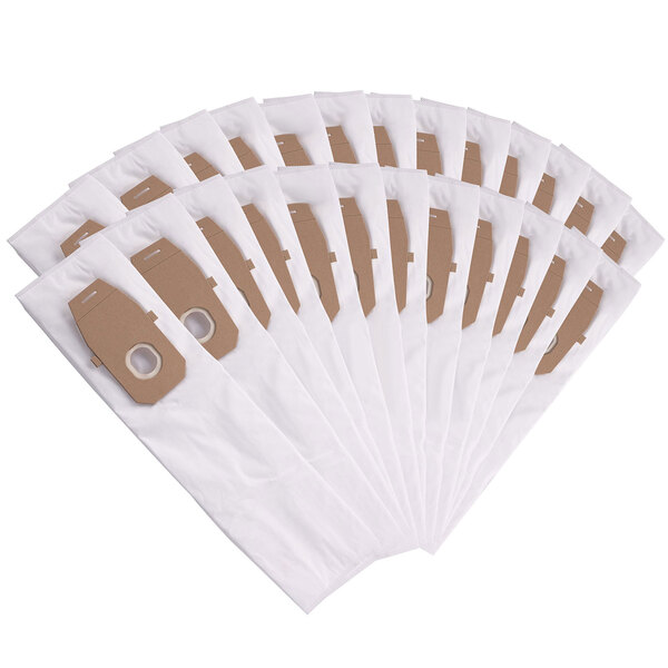 A pack of 25 white Hoover Type Q vacuum bags.