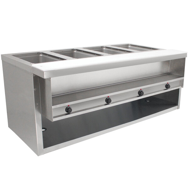 An Advance Tabco stainless steel electric sealed steam table on a counter.