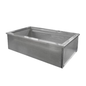 A Delfield stainless steel drop-in ice-cooled food well with two rectangular pans.