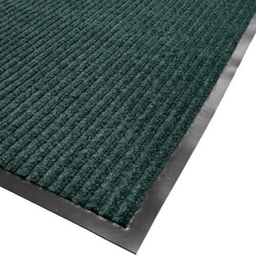 A green needle rib carpet mat with black trim.