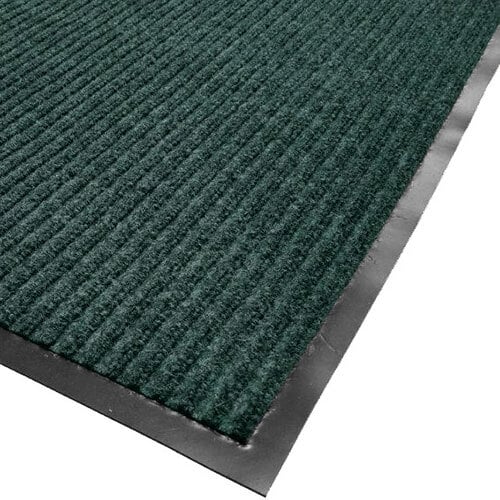 A green Cactus Needle Rib carpet mat with black trim.
