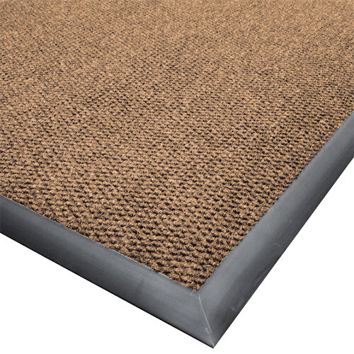 A brown Cactus Mat Ultra-Berber carpet mat with a black border.