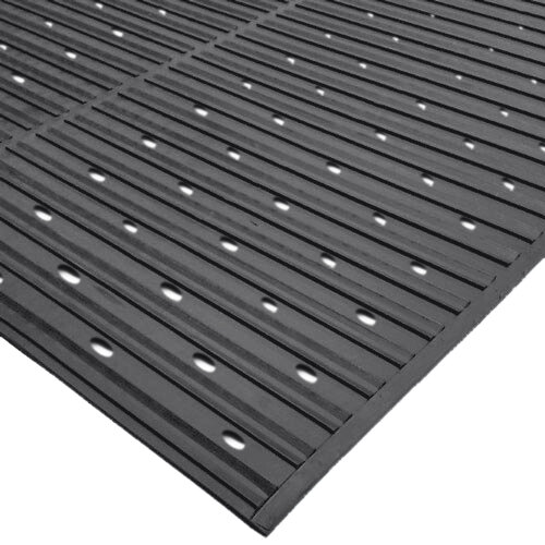 A black Nitrile rubber mat with perforations.