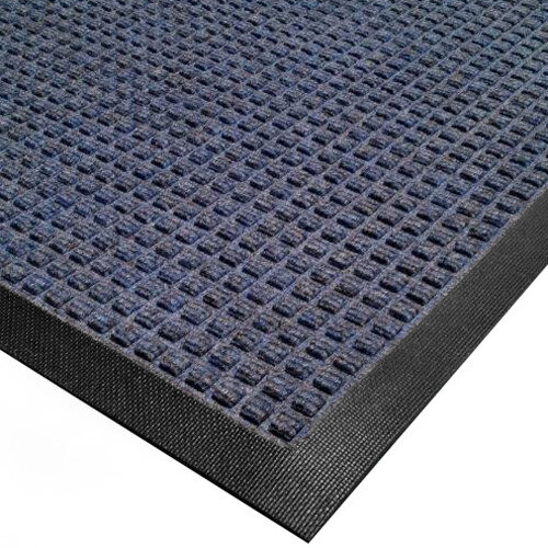 A close-up of a blue and black Cactus Mat with black squares.