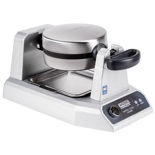 A Waring single waffle cone maker on a counter.