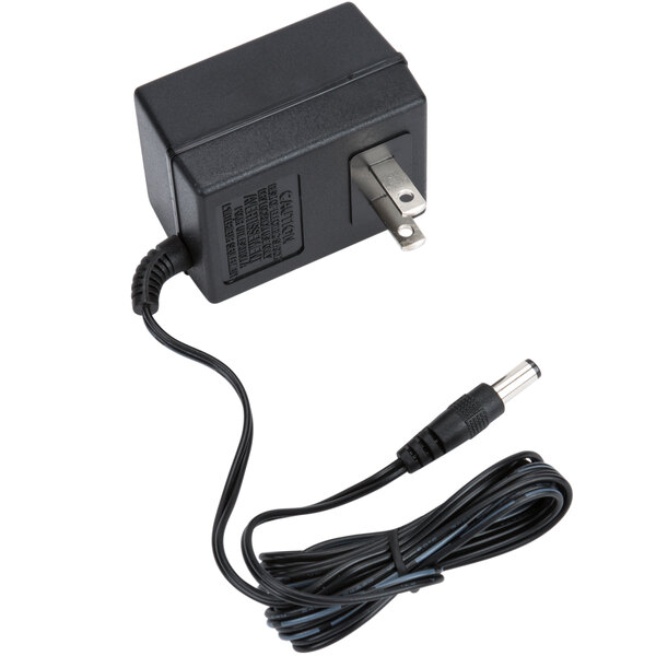 A black Globe AC adapter with a black power cord and plug.