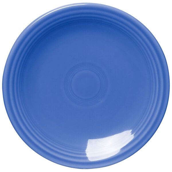 A close-up of a Fiesta® Lapis china salad plate with a circular white rim.