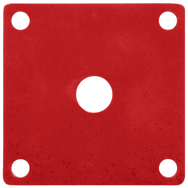 A red square GET Melamine false bottom with holes.