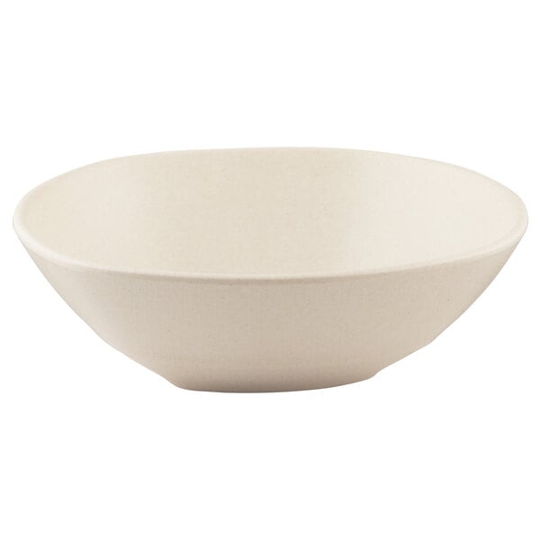 An irregular-shaped papyrus-colored bowl from Elite Global Solutions.