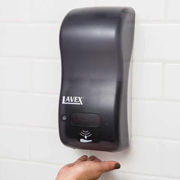Lavex Hybrid 30.4 fl. oz. (900 mL) Touchless Foaming Soap / Sanitizer Dispenser - 5 1/2" x 4" x 12"
