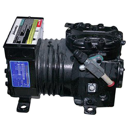 A black True 3/4 hp Compressor with a blue label and black cable.