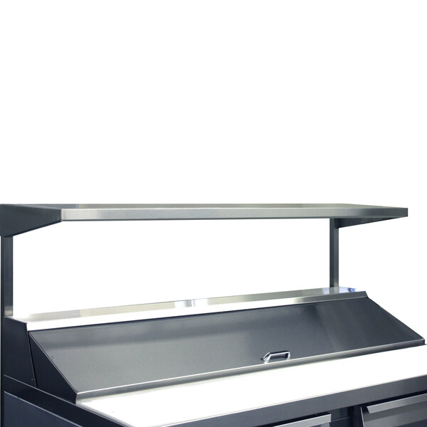 A stainless steel Continental Refrigerator overshelf on a counter.