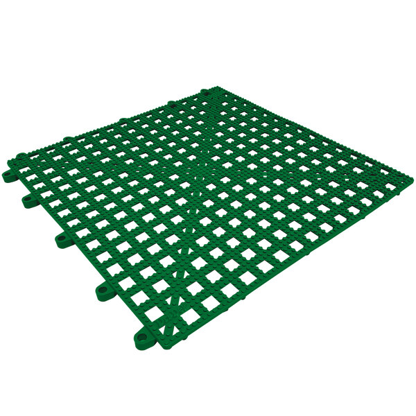 A green plastic grid of Cactus Mat Dri-Dek on a white background.