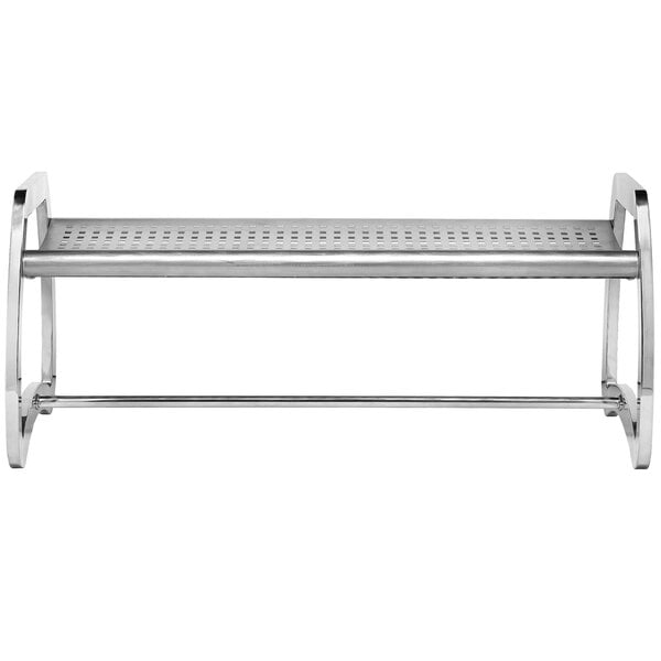 A stainless steel Commercial Zone Skyline bench.
