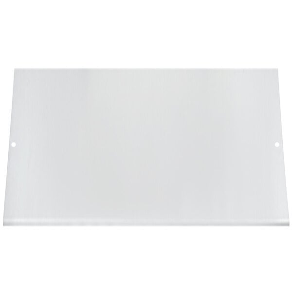A white rectangular cutting board with a black border.