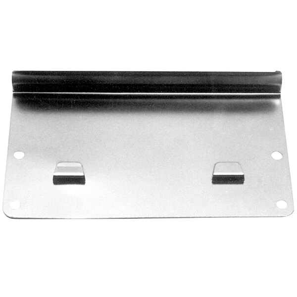 A metal Beverage-Air cutting board bracket kit plate with two holes.