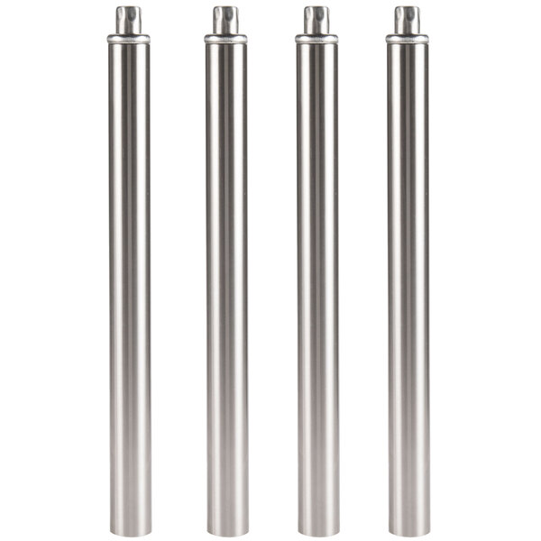 A set of four stainless steel Regency legs.