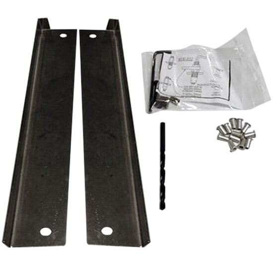 A True metal cutting board bracket kit with screws.