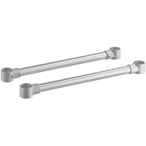 A pair of stainless steel Regency cross braces.