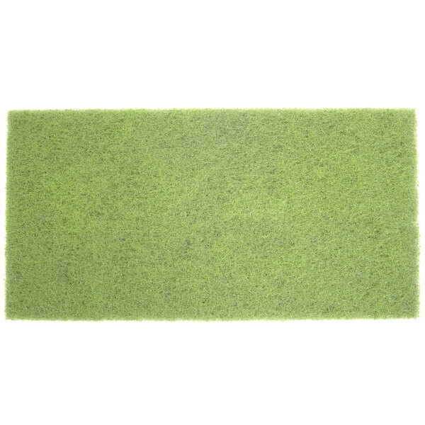 A green rectangular 3M TopLine Autoscrubber pad on a white background.