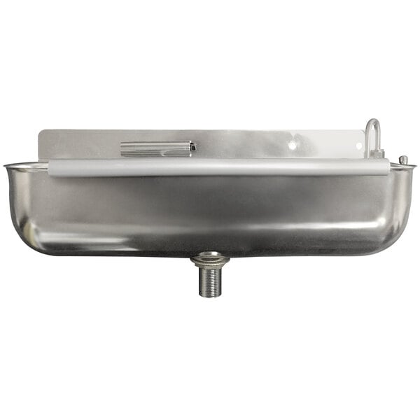 A stainless steel Excellence Dipper Well with a faucet and drain on a countertop.