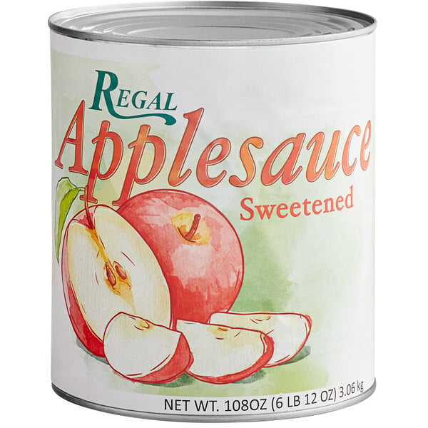 A Regal #10 can of apple sauce.