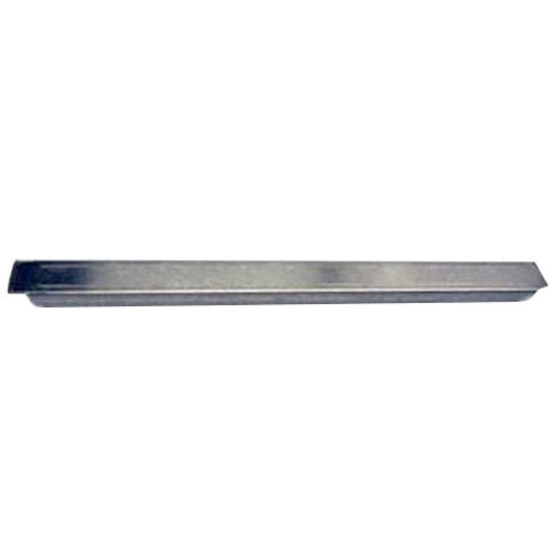 A True stainless steel long rectangular divider bar.