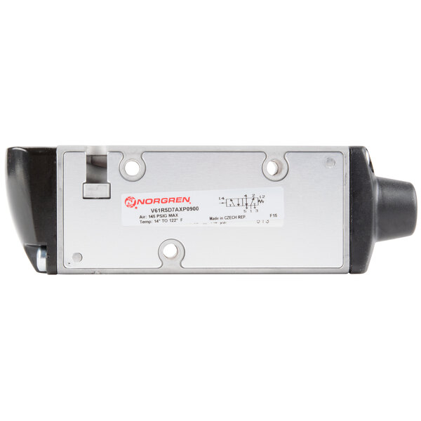 A close-up of a Nemco Directional Valve with a white background.