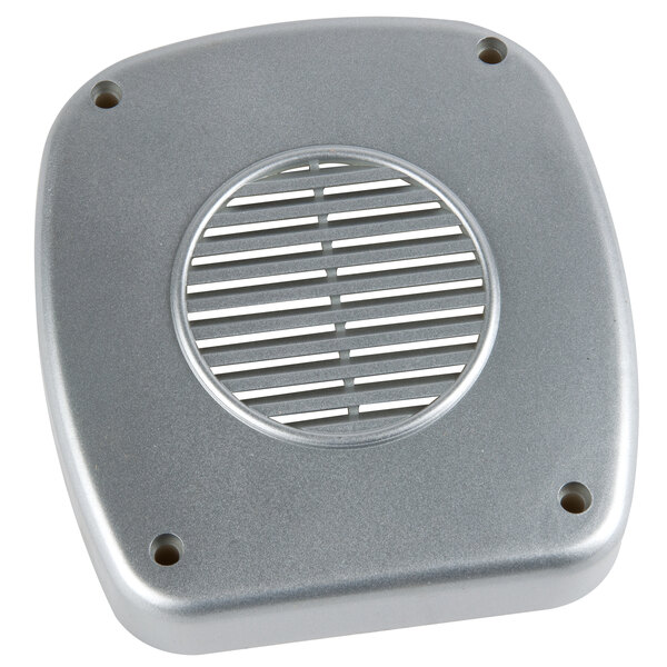 A silver metal rear cover with a grill for an Avantco MX20 mixer.