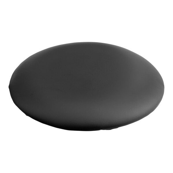 A black round cushion for a Lancaster Table & Seating hairpin chair.