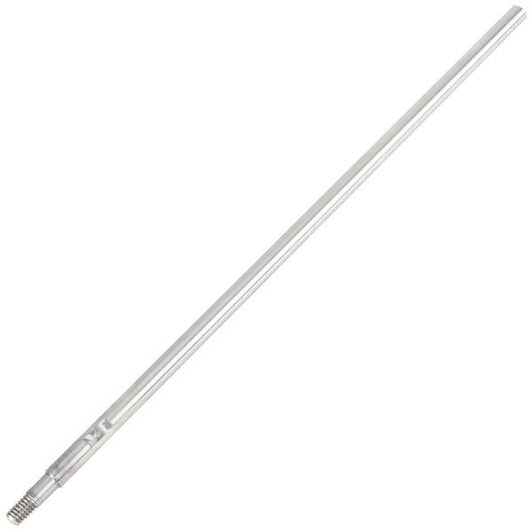 A silver metal rod with a screw.