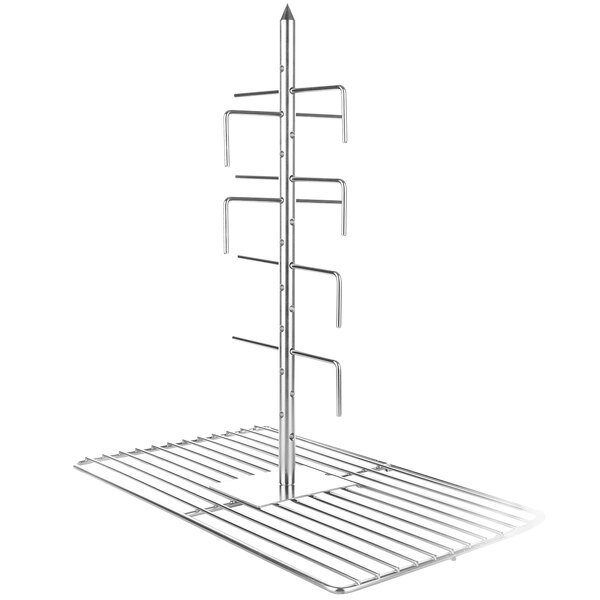 A metal rack with a metal pole on it.