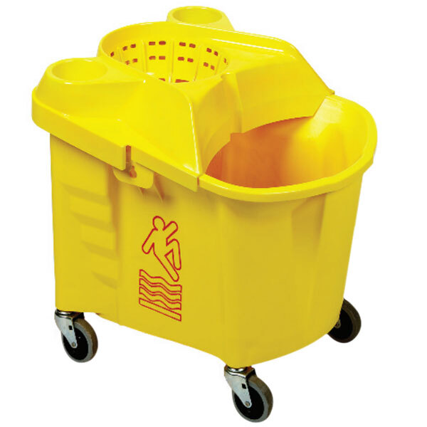 Continental 33539YW 35 Qt. Institutional Mop Bucket with Wringer